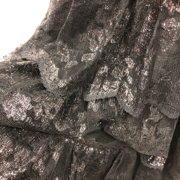 Express Black Lace Metallic Cocktail Dress Sz 4 - Picture 4 of 8